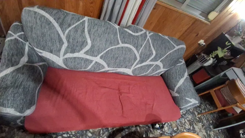 Colorful Knit Sofa Cover with Skirt for Full Coverage Comfort photo review