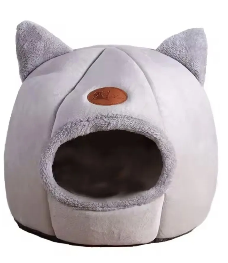 Cozy Cotton Cat Cave: Ultimate Winter Pet Bed Retreat photo review