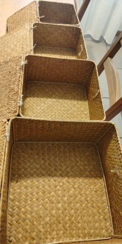 Chic Set of 4 Seagrass Baskets with Lids for Stylish Storage photo review
