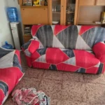 Colorful Knit Sofa Cover with Skirt for Full Coverage Comfort photo review