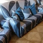 Colorful Knit Sofa Cover with Skirt for Full Coverage Comfort photo review
