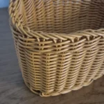 Wall Mounted Vegetable and Fruit Basket, Simulated Rattan Hanging Basket, Plastic Wall-mounted Hanging Basket, Home Decoration photo review