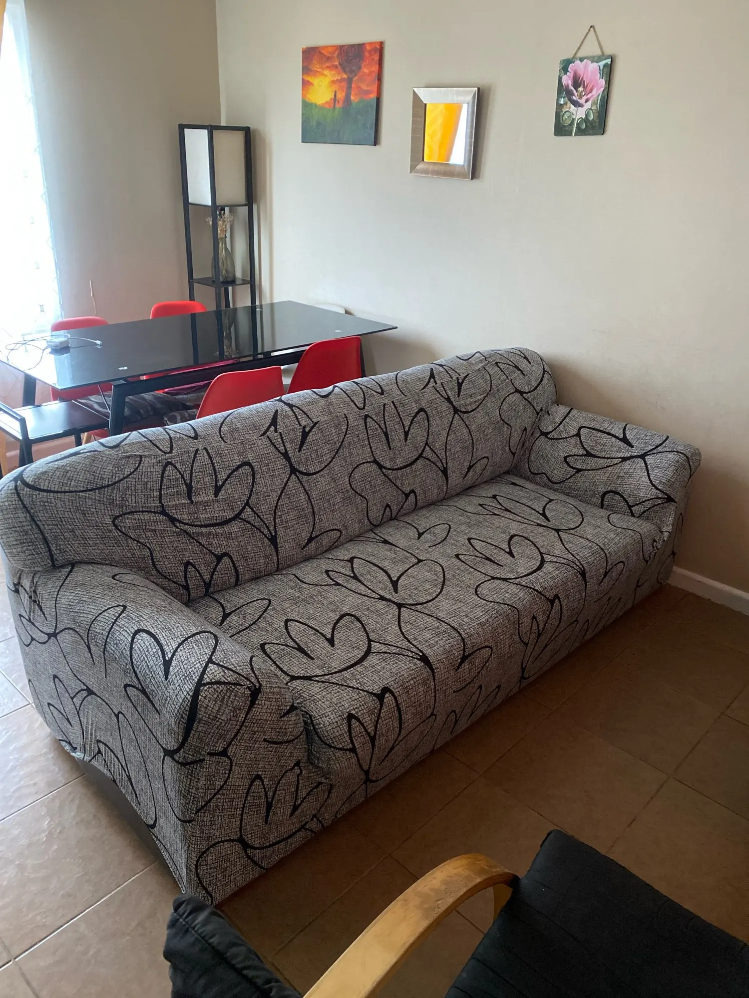 Colorful Knit Sofa Cover with Skirt for Full Coverage Comfort photo review