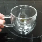 1pc 250ml Premium Double-Walled Borosilicate Glass Coffee Mug with Handle Perfect for Family, Christmas Birthday Party photo review