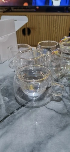 Elegant Double Wall Borosilicate Glass Mug - 350 ml Insulated Delight photo review