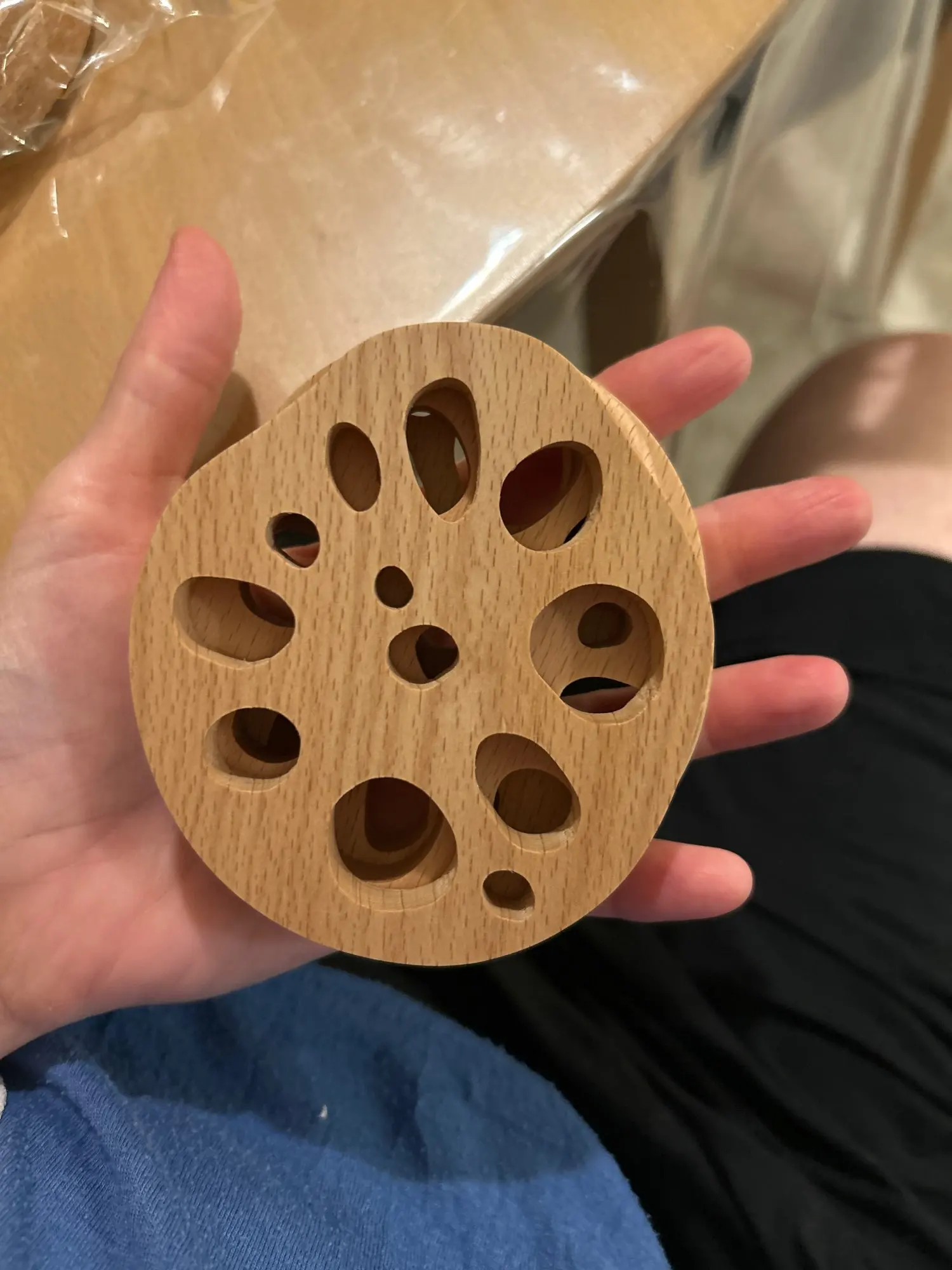 3PCS Wood Coasters Cute Decorative Lotus Root Cup Pad Eco-friendly Beech Coaster Reusable Hollow Mats for Tableware Bowl Plate photo review