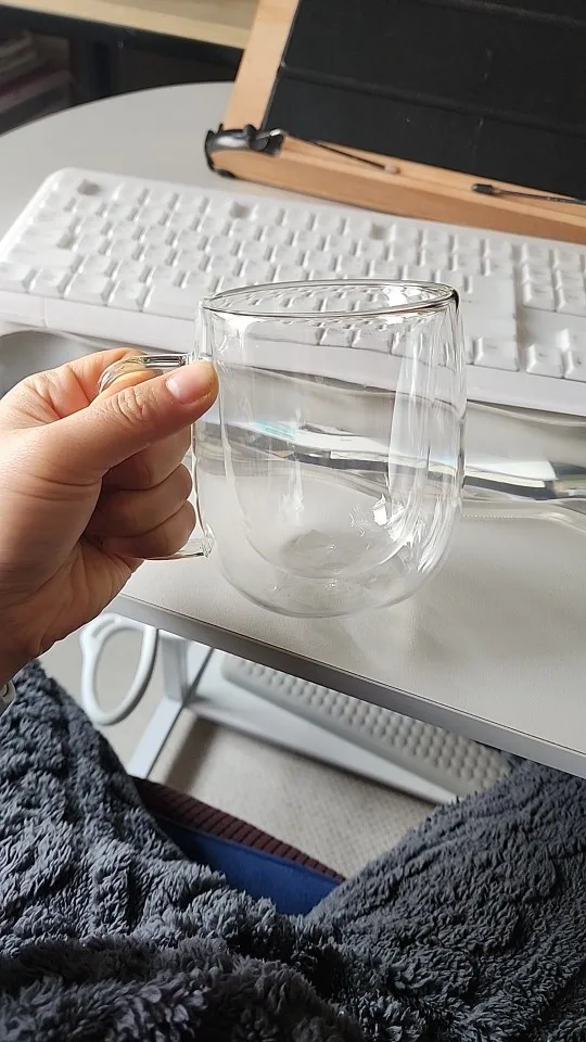 Elegant Double Wall Borosilicate Glass Mug - 350 ml Insulated Delight photo review