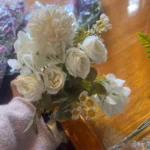 Luxurious Autumn White Silk Roses Bouquet for Timeless Elegance photo review