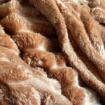 Plush White Striped Faux Rabbit Fur Throw Blanket for Cozy Comfort photo review