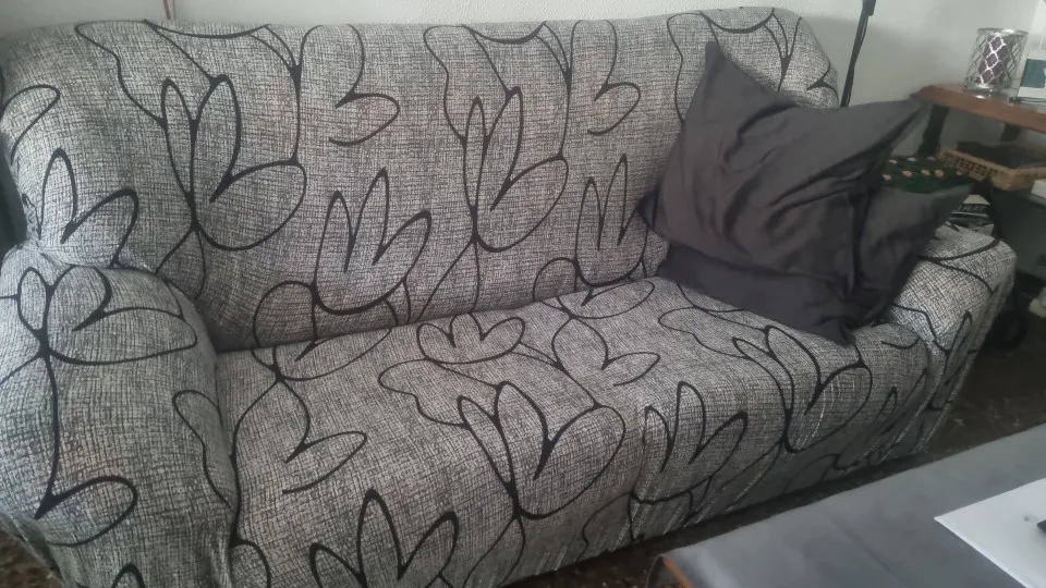 Colorful Knit Sofa Cover with Skirt for Full Coverage Comfort photo review