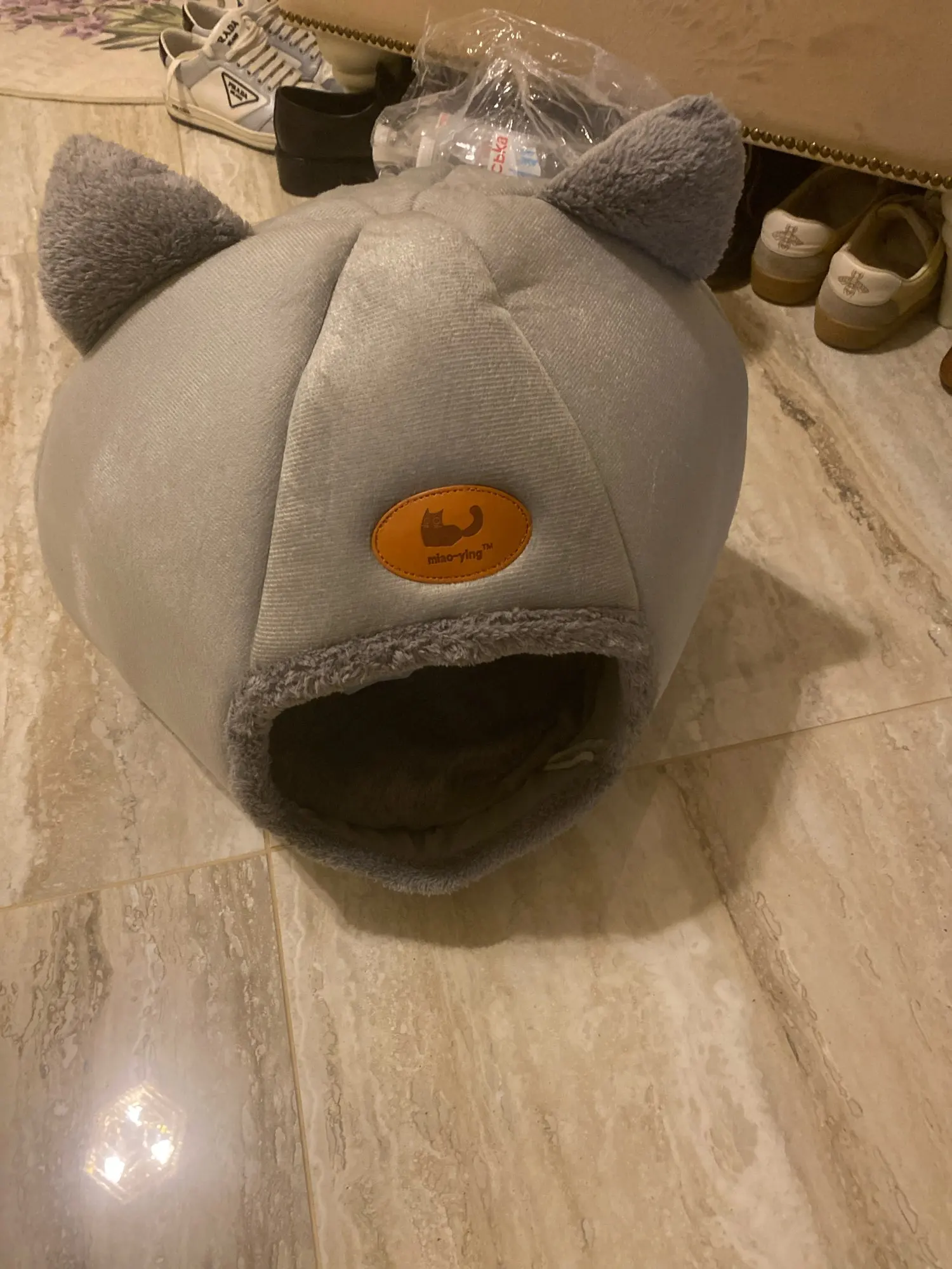 Cozy Cotton Cat Cave: Ultimate Winter Pet Bed Retreat photo review