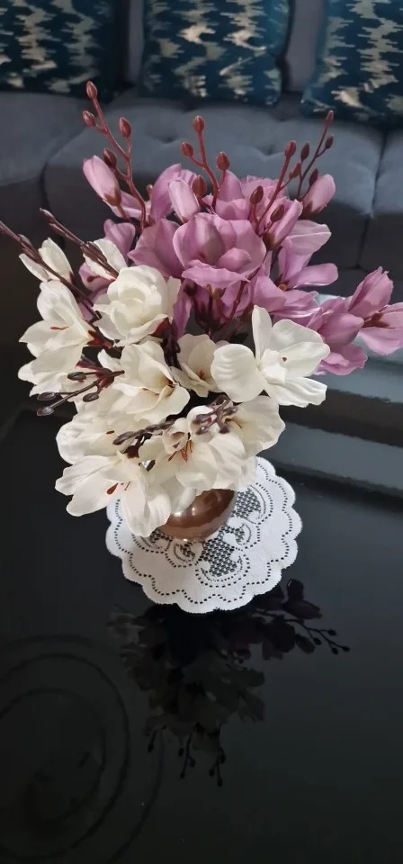 Elegant Magnolia Silk Flower Set - 5 Forks, 20 Heads for Home Decor photo review
