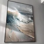 Natural Sea Wave Landscape Oil Painting Wall Canvas, Home Art, Hand Picture, Modern Artwork for Living Room, Unframed photo review