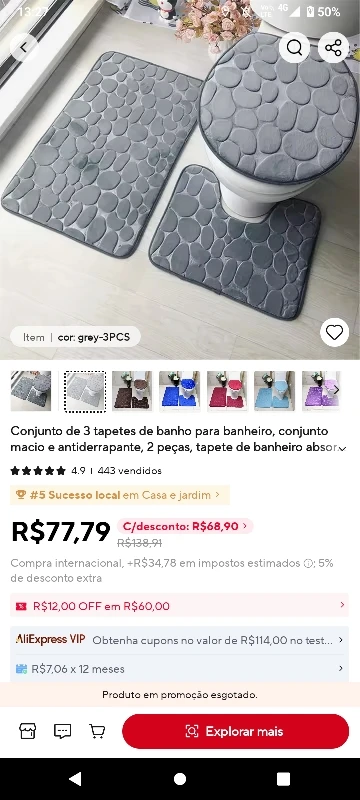 Luxurious 3-Piece Cobblestone Bath Mat Set - Non-Slip & Absorbent photo review