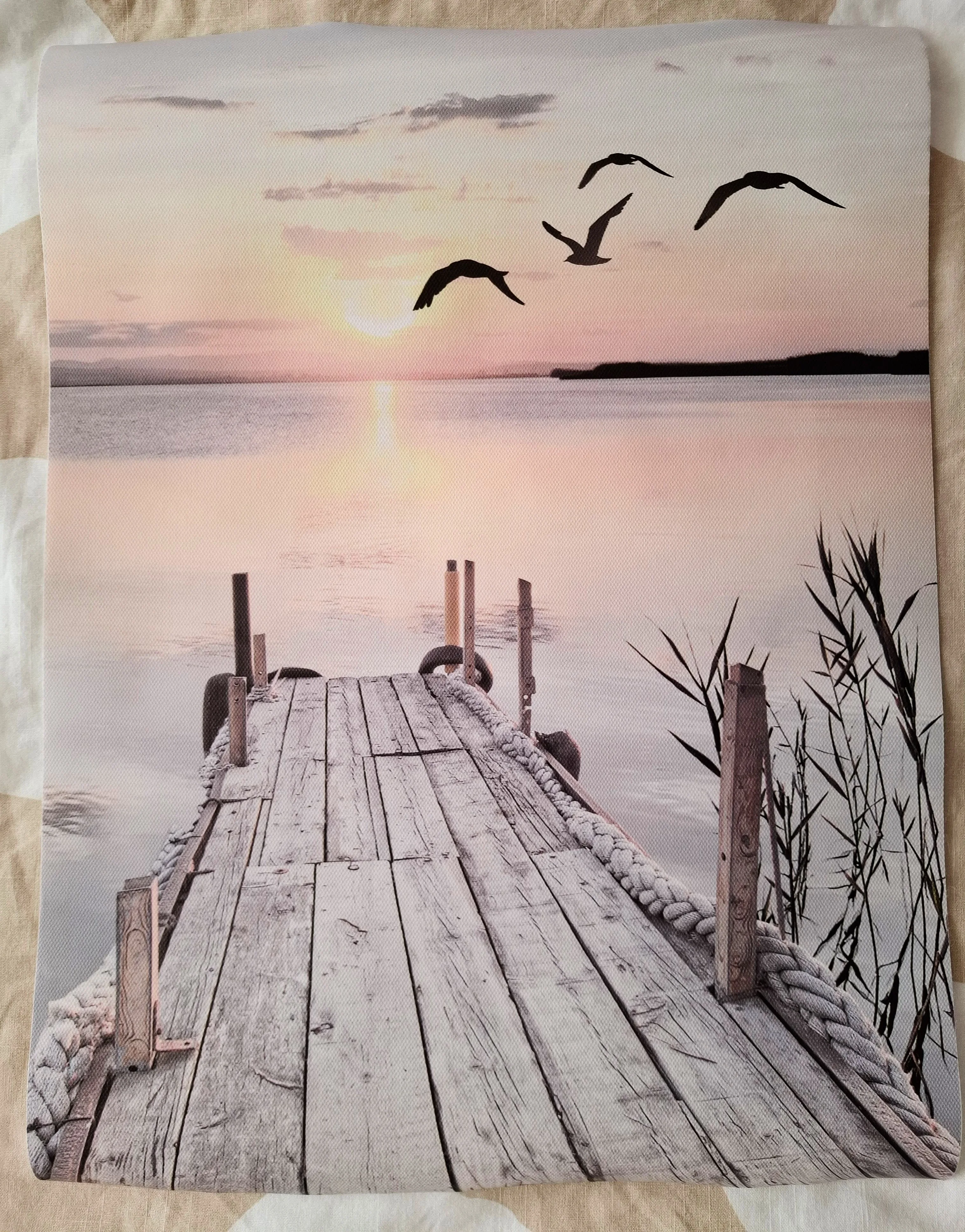 Coastal Serenity Canvas Print - Wooden Bridge Beach Scene photo review