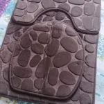 Luxurious 3-Piece Cobblestone Bath Mat Set - Non-Slip & Absorbent photo review