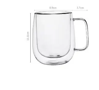 Elegant Double Wall Borosilicate Glass Mug - 350 ml Insulated Delight photo review