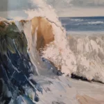 Natural Sea Wave Landscape Oil Painting Wall Canvas, Home Art, Hand Picture, Modern Artwork for Living Room, Unframed photo review