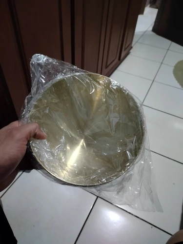Large Capacity Stainless Steel Salad Bowls Korean Soup Rice Noodle Ramen Bowl Kitchen Food Container,Gold,20X9CM photo review