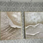 Handcrafted Large Black & White Abstract Canvas Art Piece photo review