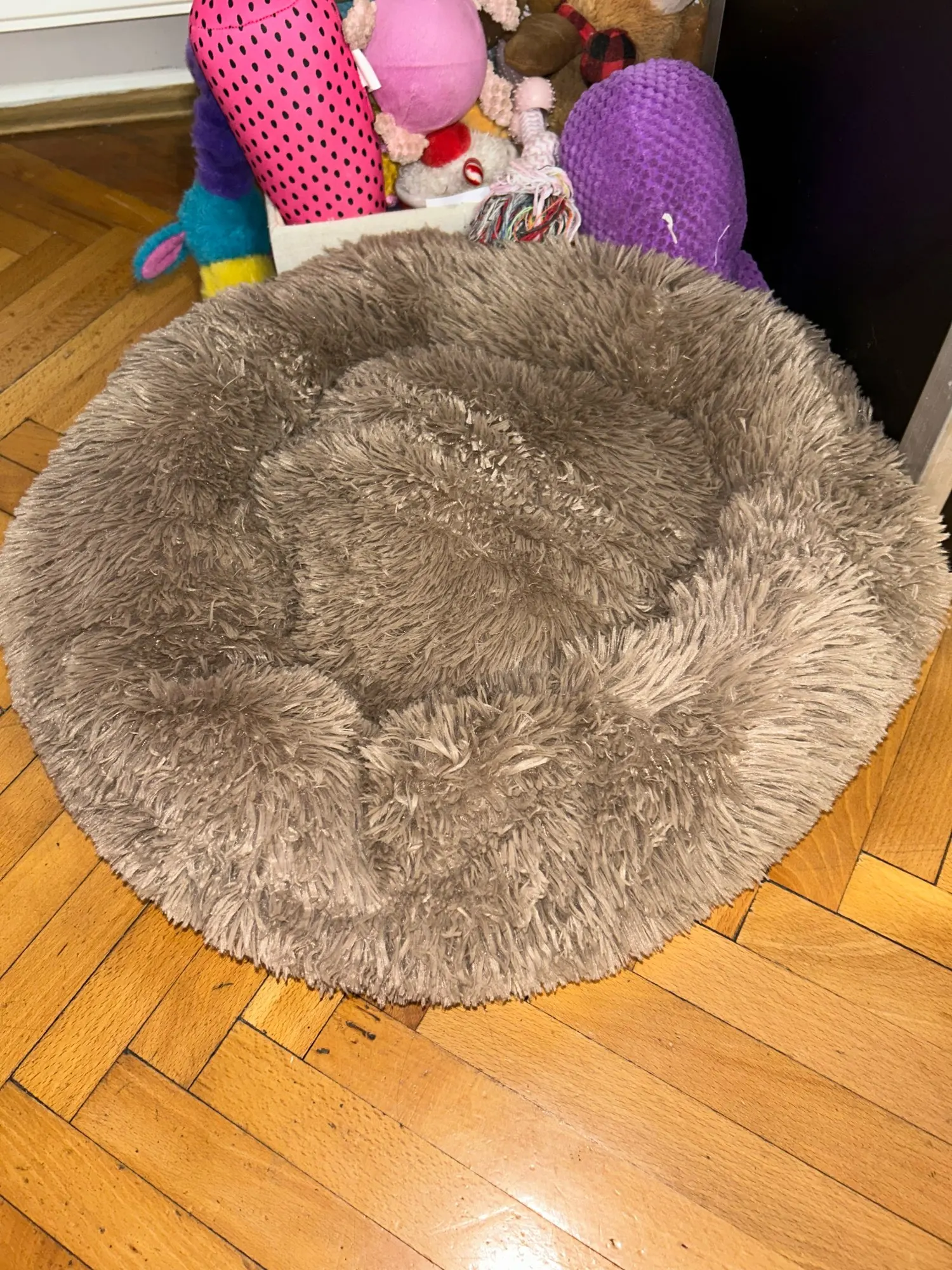 Plush Donut Cat Bed: Cozy, Washable Comfort for Pets photo review