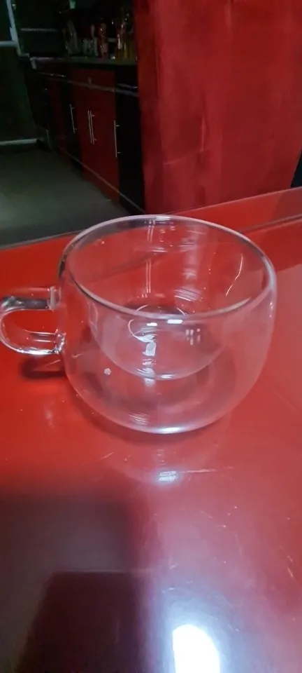 Elegant Double Wall Borosilicate Glass Mug - 350 ml Insulated Delight photo review