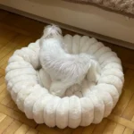 Cozy Plush Round Pet Bed for Medium Dogs & Cats - Winter Warmth photo review