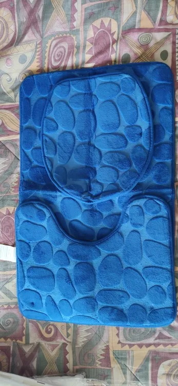Luxurious 3-Piece Cobblestone Bath Mat Set - Non-Slip & Absorbent photo review