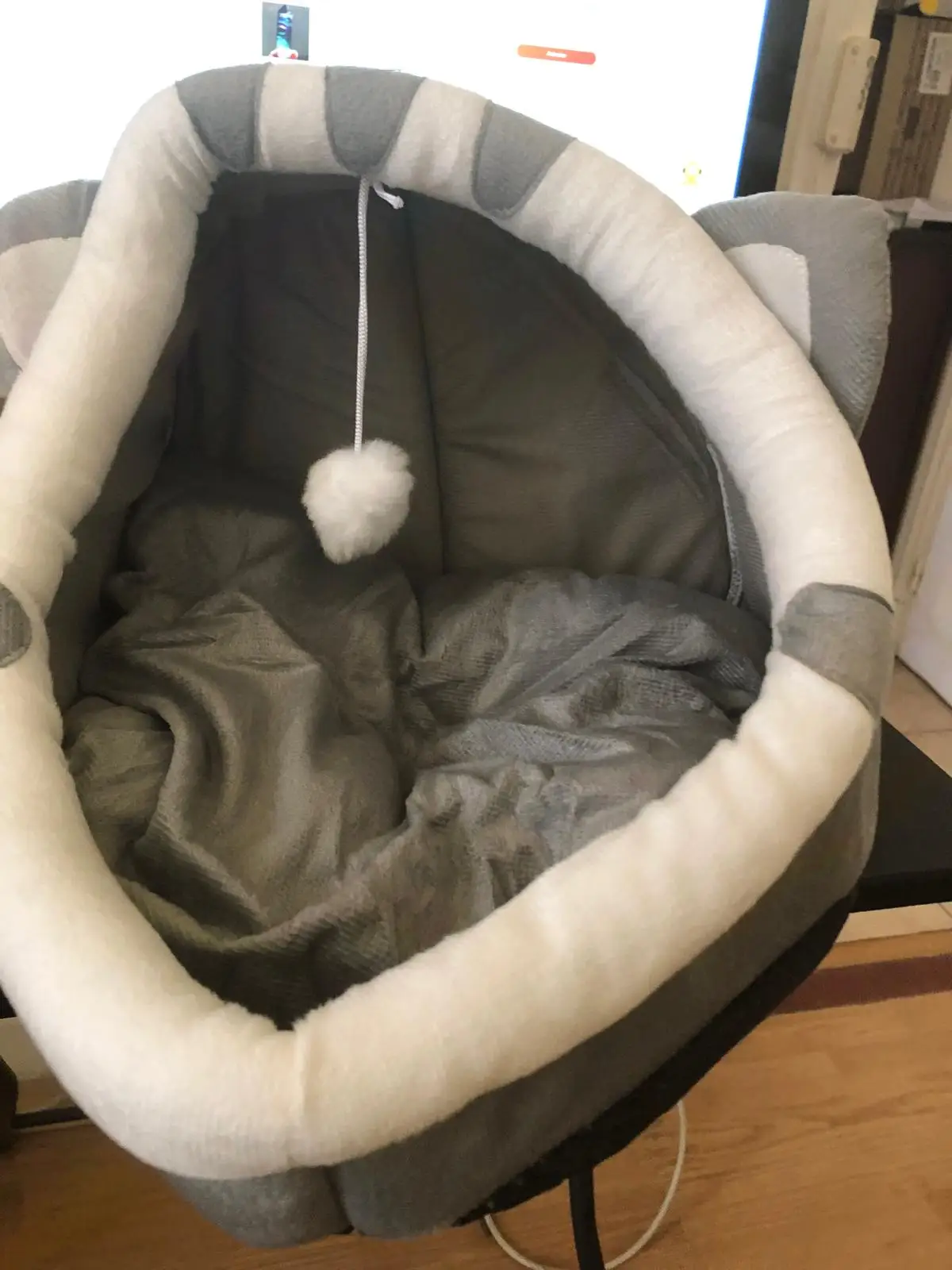 Cozy Cotton Cat Cave: Warm Pet Bed for Cats & Small Dogs photo review