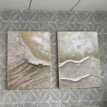 Handcrafted Large Black & White Abstract Canvas Art Piece photo review