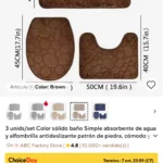 3pcs/Set Solid Color Simple Bathroom Water-absorbing and Non-slip Floor Mat Stone Pattern, Comfortable and Soft, Three-piece Set photo review