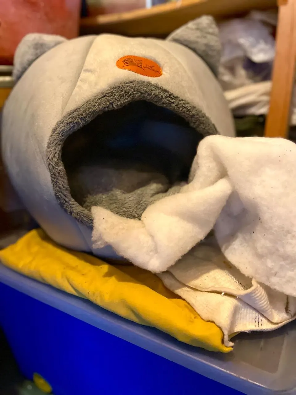 Cozy Cotton Cat Cave: Ultimate Winter Pet Bed Retreat photo review