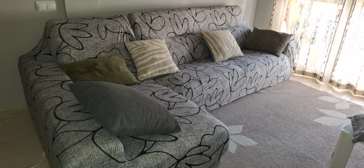 Colorful Knit Sofa Cover with Skirt for Full Coverage Comfort photo review