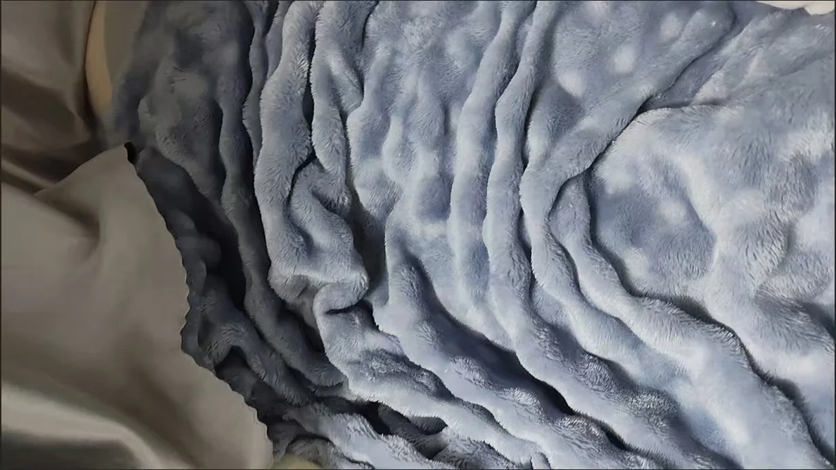 Plush White Striped Faux Rabbit Fur Throw Blanket for Cozy Comfort photo review