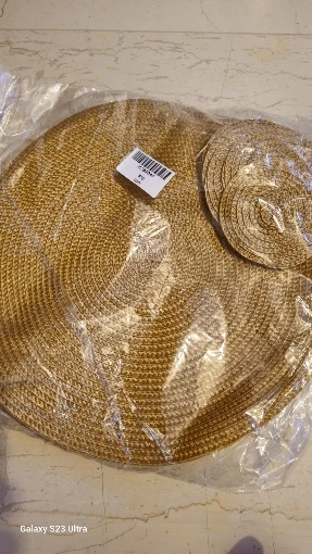 Festive Round Braided Placemats Set of 6 - Non-Slip, Washable Dining Essentials photo review