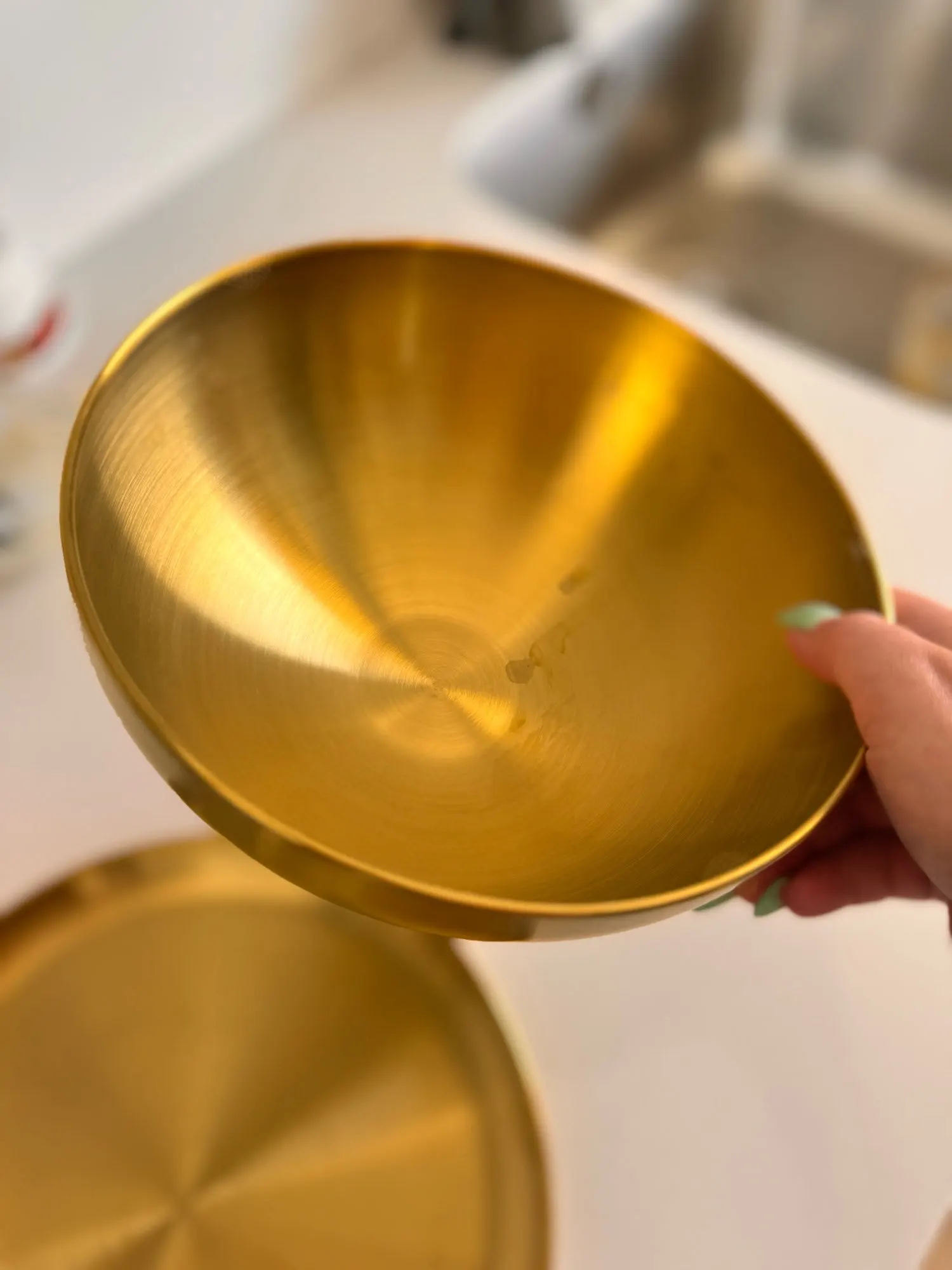 Large Capacity Stainless Steel Salad Bowls Korean Soup Rice Noodle Ramen Bowl Kitchen Food Container,Gold,20X9CM photo review