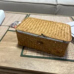 Handmade Seagrass Woven Storage Box Seaweed Storage Finishing Basket with Lid Sundry Bath Cosmetic Towel Container mx01161829 photo review