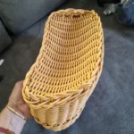 Wall Mounted Vegetable and Fruit Basket, Simulated Rattan Hanging Basket, Plastic Wall-mounted Hanging Basket, Home Decoration photo review