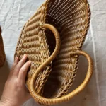 Picnic Baskets with Handles Fruit Sundries Organizer Carry Handle Handmade with Handle Storage Basket Box Fruit Sundries Holder photo review