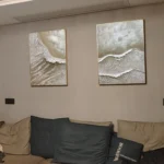 Handcrafted Large Black & White Abstract Canvas Art Piece photo review