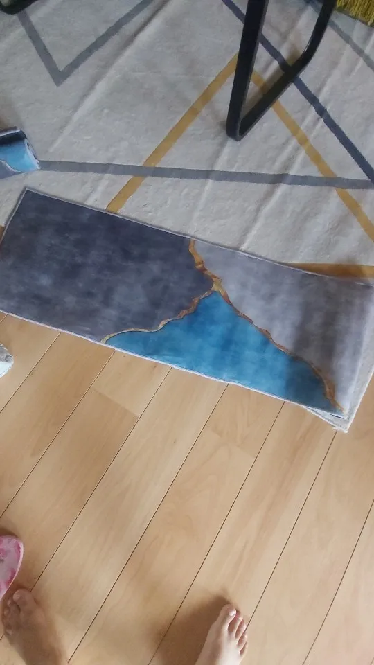 3pcs/Set Solid Color Simple Bathroom Water-absorbing and Non-slip Floor Mat Stone Pattern, Comfortable and Soft, Three-piece Set photo review