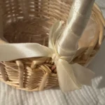 Hand-woven Wedding Flower Basket With Handle Wicker Sundries Basket Wedding Flower Girls Basket for Home Picnic Storage Basket photo review