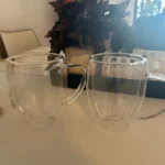 1pc 250ml Premium Double-Walled Borosilicate Glass Coffee Mug with Handle Perfect for Family, Christmas Birthday Party photo review