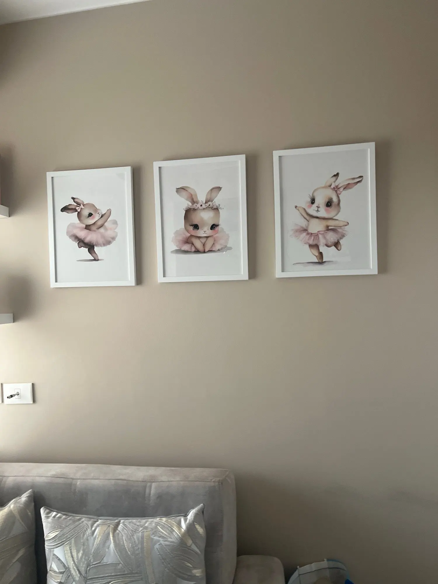 Whimsical Ballerina Bunny Canvas Set for Girls' Rooms photo review