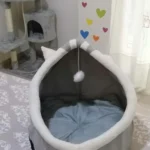 Cozy Cartoon Cat Bed: Removable, Washable, & Foldable Delight photo review