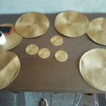 Set of 6 Round Placemats and Coasters Braided Woven Place Mats Washable Heat Resistant Table Mats and Coasters for Dining Table photo review