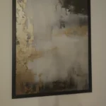 Sophisticated Abstract Black Gold Blue Canvas Art for Home photo review