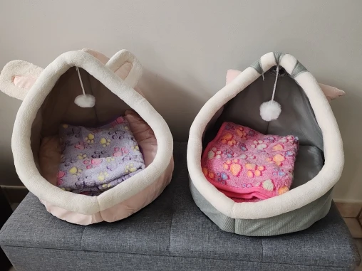 Cozy Cartoon Cat Bed: Removable, Washable, & Foldable Delight photo review
