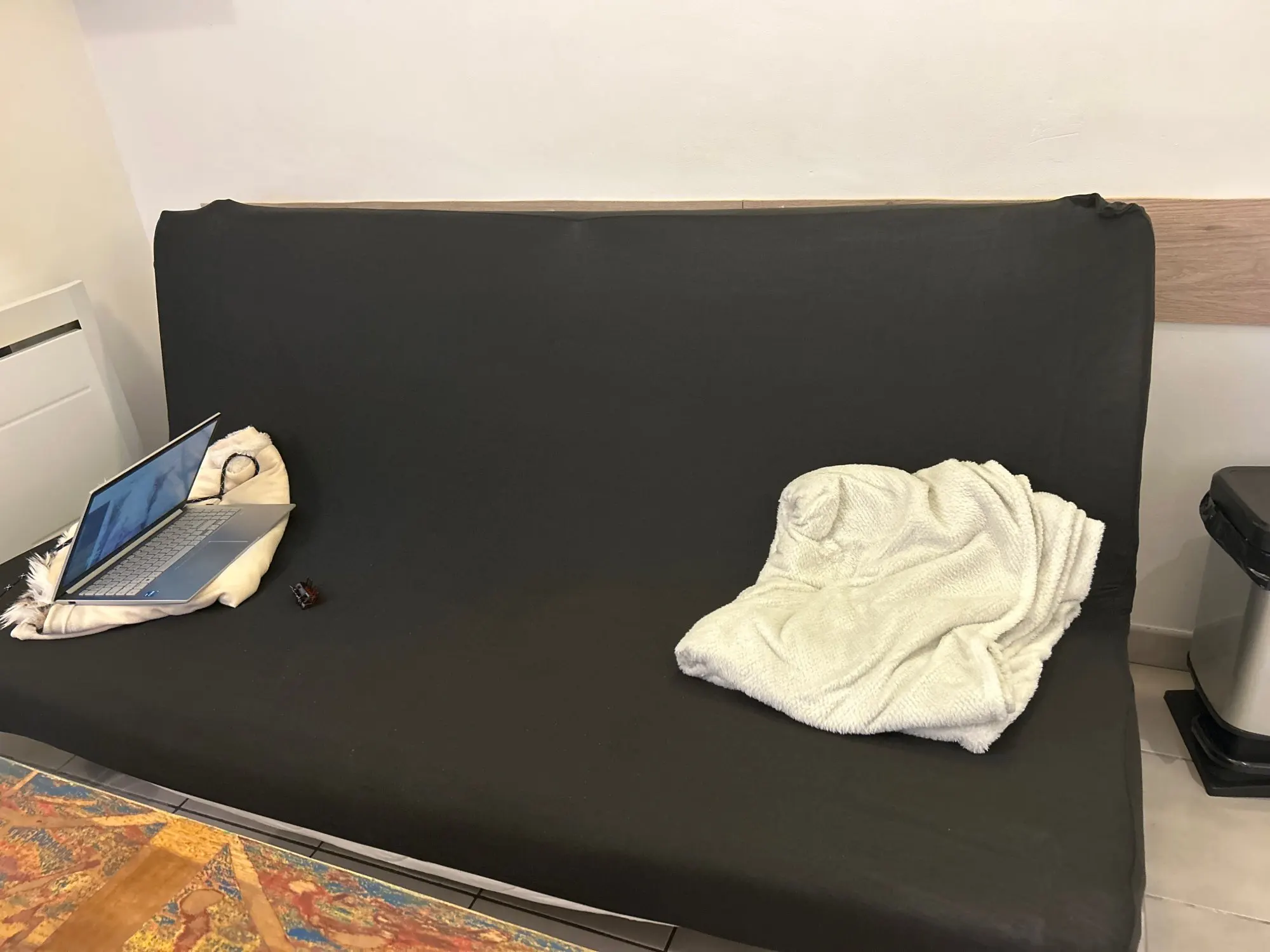 Solid Stretchable Armless Sofa Bed Cover for Easy Revamp photo review