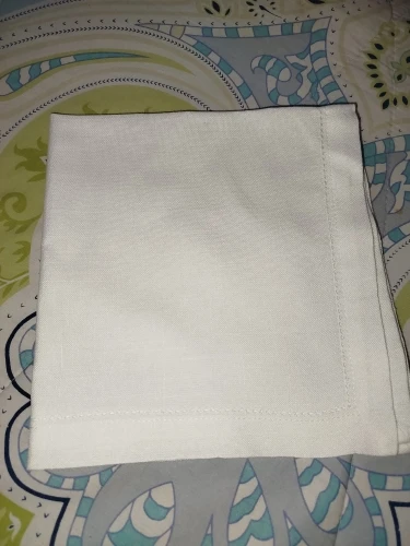Elegant Hemstitched Cotton Napkin Set - 6 White Table Accents photo review